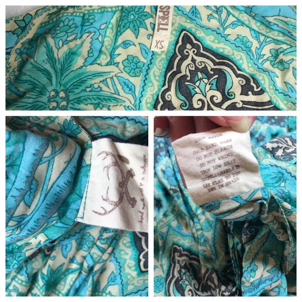 Spell Aloha Fox Wrap Dress in Mermaid 🧜‍♀️ - Picture 6 of 9